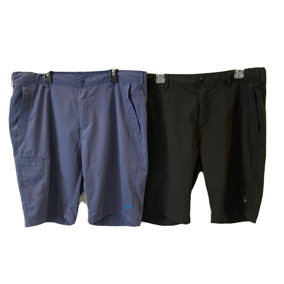 Old Navy Active Shorts Mens Size large Swim Blue Black Trunks 2 Pairs - Picture 1 of 10